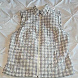 Croft & Barrow Cream And Gray Fleece Vest NWOT